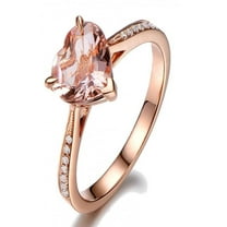 1.50 Carat Heart shape Morganite and Diamond in 14k Rose Gold affordable morganite and diamond engagement ring