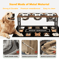 thumbnail image 3 of 3 IN 1 Adjustable Height Elevated Dog Bowl Stand, Wooden Raised Dog Bowls with Three 58oz Stainless Steel Bowls & Mat for Small to Large Dog Breeds, 3 of 7