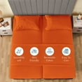 thumbnail image 3 of Split Bed Sheet Set 5 Pieces (1 Flat, 2 Fitted Sheet, 2 Pillow Covers) - 100% Egyptian Cotton - 900 Thread Count Deep Pocket up to 21" Mattress Size Split California King Color Orange Solid, 3 of 5