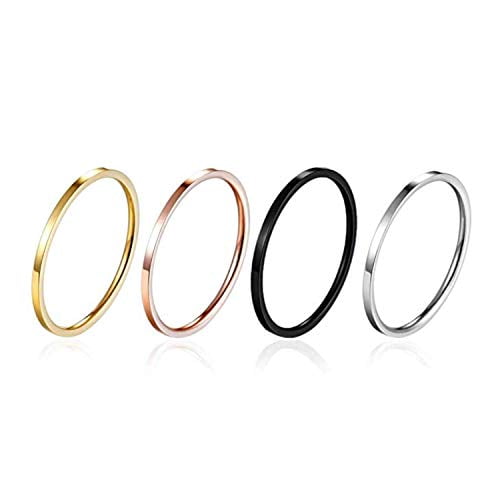 Anillo de pareja de rosa de rosa de acero inoxidable rosa anillos de dedo de moda simple Maya's Grace JoyerÃa