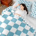 thumbnail image 5 of Manfei Retro Checkerboard Full Size Bedding Sets, Blue White Plaid Full Size Bed in a Bag, Reversible 7 Pieces, 5 of 6