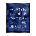 thumbnail image 2 of Stupell Industries Romanic Ocean Love Serif Text Watery Background Graphic Art Metallic Gold Floating Framed Canvas Print Wall Art, Design by Daphne Polselli, 2 of 5