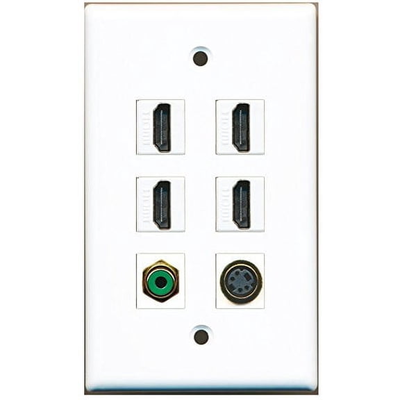 RiteAV - 4 HDMI 1 Port RCA Green 1 Port S-Video Wall Plate