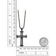 thumbnail image 2 of Gem Stone King 2 inch Scratch-Proof Tungsten Carbide Cutout Cross Diamond Pendant Necklace with Black IP Plating on 2mm Black Snake Chain, 2 of 3