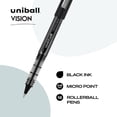 thumbnail image 3 of Bolígrafo Uniball Vision con micropunta de 0,5 mm, color negro, paquete de 12 unidades, 3 of 7
