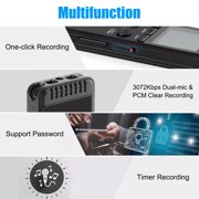 CSYANXING Lecture Recorder 3072Kbps PCM Recording A B Repeat Playback for Language Learning Effective Study Aid Black Finish