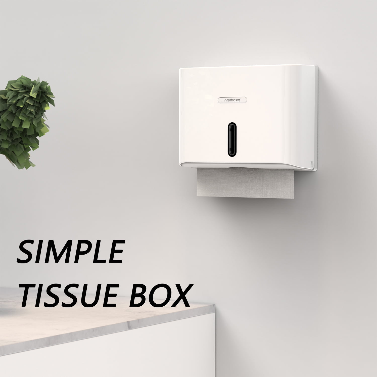 Interhasa Wall-Mounted Paper Towel Dispenser for Multi-Fold Tissues,Home & Commercial Use, White