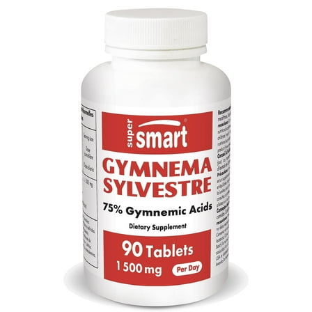 SuperSmart - Gymnema Sylvestre Leaf 1500 mg per Day | Non-GMO & Gluten Free - 90 Tablets