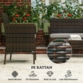 thumbnail image 4 of CoSoTower Ensemble de Meubles de Balcon Extérieur en Osier 4 Pcs Ensemble de Meubles de Patio en Rotin avec Causeuse Chaises Table Basse en Verre Gris, 4 of 7