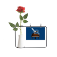 thumbnail image 1 of Clásicamusic Piano Particle Botella de decoración de jarrones colgantes de flores rosas artificiales, 1 of 3