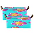 thumbnail image 2 of Vibrant Flowers Pattern Design Open Home Storage Bins Foldable Metal Frame Shelf Baskets 16.9x11.4x7.7in Water-Resistant, 2 of 8