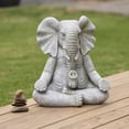 thumbnail image 4 of LuxenHome Gray MgO Meditating Elephant Statue, 4 of 8