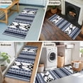 thumbnail image 5 of Navy Blue Boho 2'x6' Runner Rugs for Hallway Kitchen Bedside Non Slip Washable, Vintage Abstract Art Ethnic Tribe Entryway Rug Runners with Rubber Backing, Long Carpet Runner for Laundry Room, 5 of 8