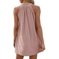 thumbnail image 6 of Summer Round Neck Halter Neck Sleeveless Solid Color Vest Dress For Women, 6 of 6