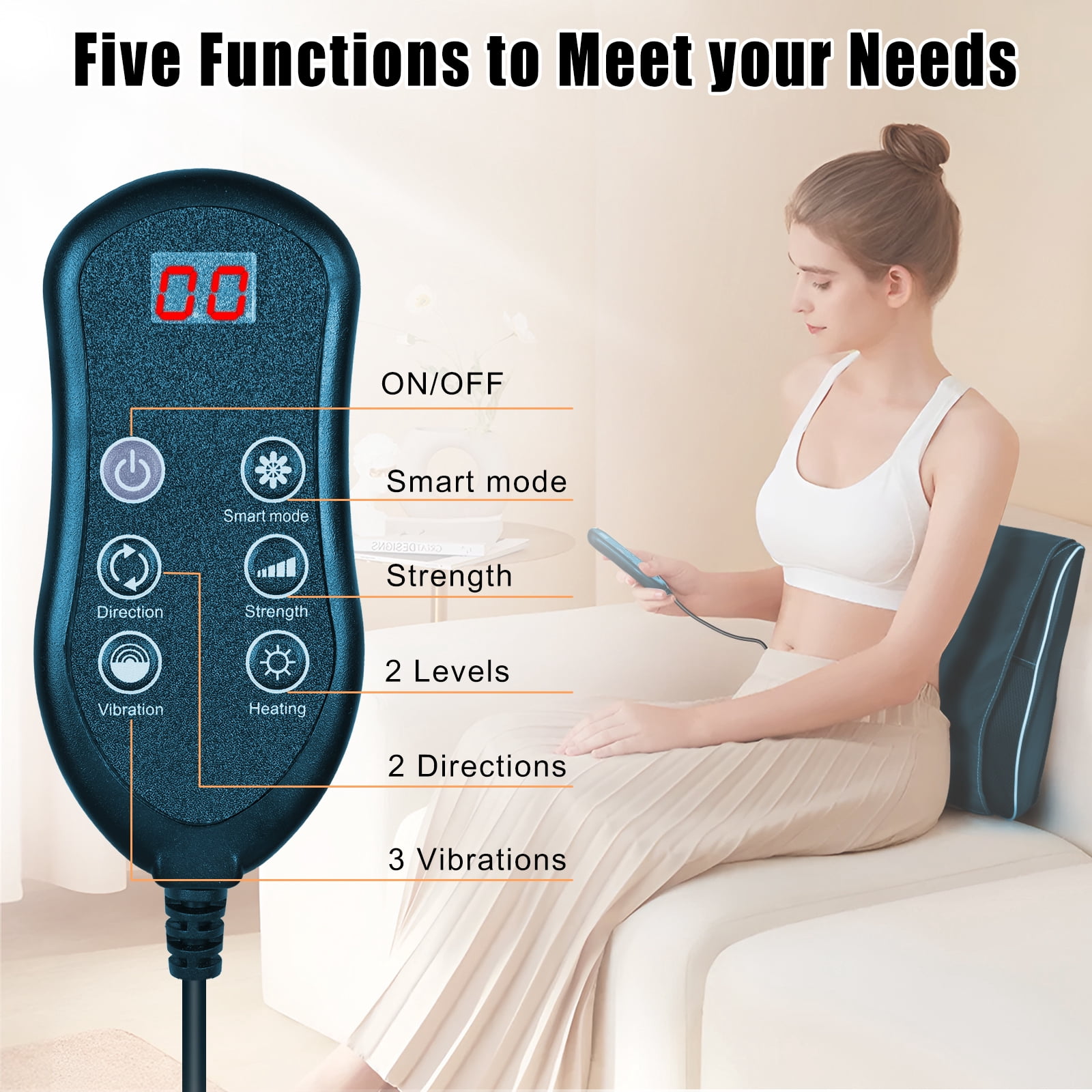 Shiatsu Neck and Back Massager with Heat, Neck Massager for Pain Relief deep Tissue, Christmas Gifts for Mom, Dad, Women - Blue