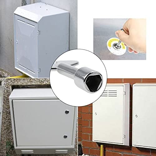 Juego de 4 llaves triangulares de metal, 61 x 56,5 mm, llave de tubo triangular plateada, llave de servicio para caja de contador eléctrico y emergencia de ascensor LingWen 9024715803696