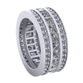 thumbnail image 3 of 7.00Ct Princess Round Cut Natural Diamond 3Row Anniversary Wedding Eternity Band Ring 18k Gold New GH SI2, 3 of 3