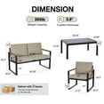 thumbnail image 2 of Natural Expressions 4 Pieces Conversation Set, Beige Rectangular Modern Patio Furniture Set, 2 of 8