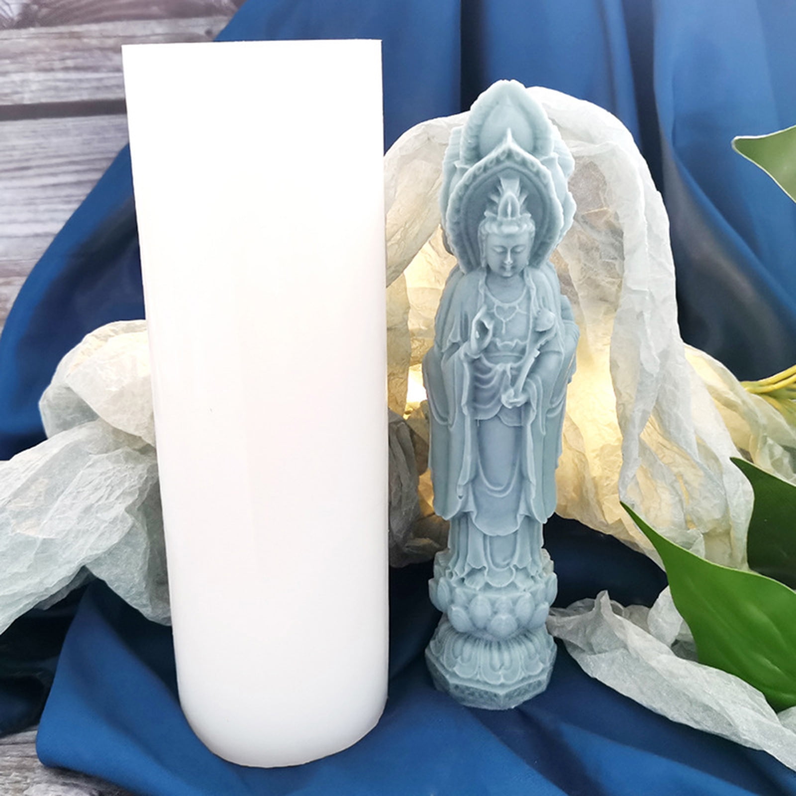 JZROCKER Guanyin Buddha Statue Silicone Mold Candle Aromatherapy Soap Making Mould