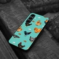 thumbnail image 4 of WIRESTER Shockproof Soft Rubber Cover Case for Samsung Galaxy S24 FE 6.7", Barnyard Chicken Roosters Teal Background, 4 of 5