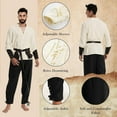 thumbnail image 3 of HNKMDK Medieval Clothing Men's Renaissance Costume Set Pirate Shirt Pant Viking Costume Accessories Set, 3 of 5