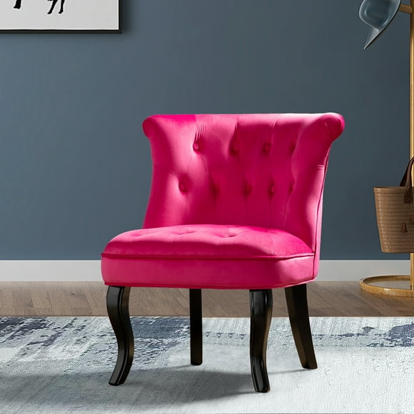 14 Karat Home Jane Upholstered Tufted Accent Chair in Fushia