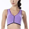 thumbnail image 1 of Plus Size Women Bras,Front Zipper Full Cup Padded Sports Bras, 1 of 4