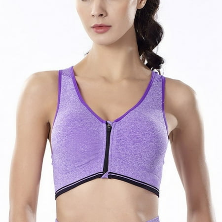 

Plus Size Women Bra Front Zipper Full Cup Padded Sports Bras