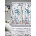 thumbnail image 3 of Coastal Octopus Bathroom Window Curtain, Summer Beach Nautical Ocean Coral Seahorse Light Filtering Coffee Kitchen Curtains, Bedroom Living Room Curtains 2 Panel 84"x63", 3 of 6