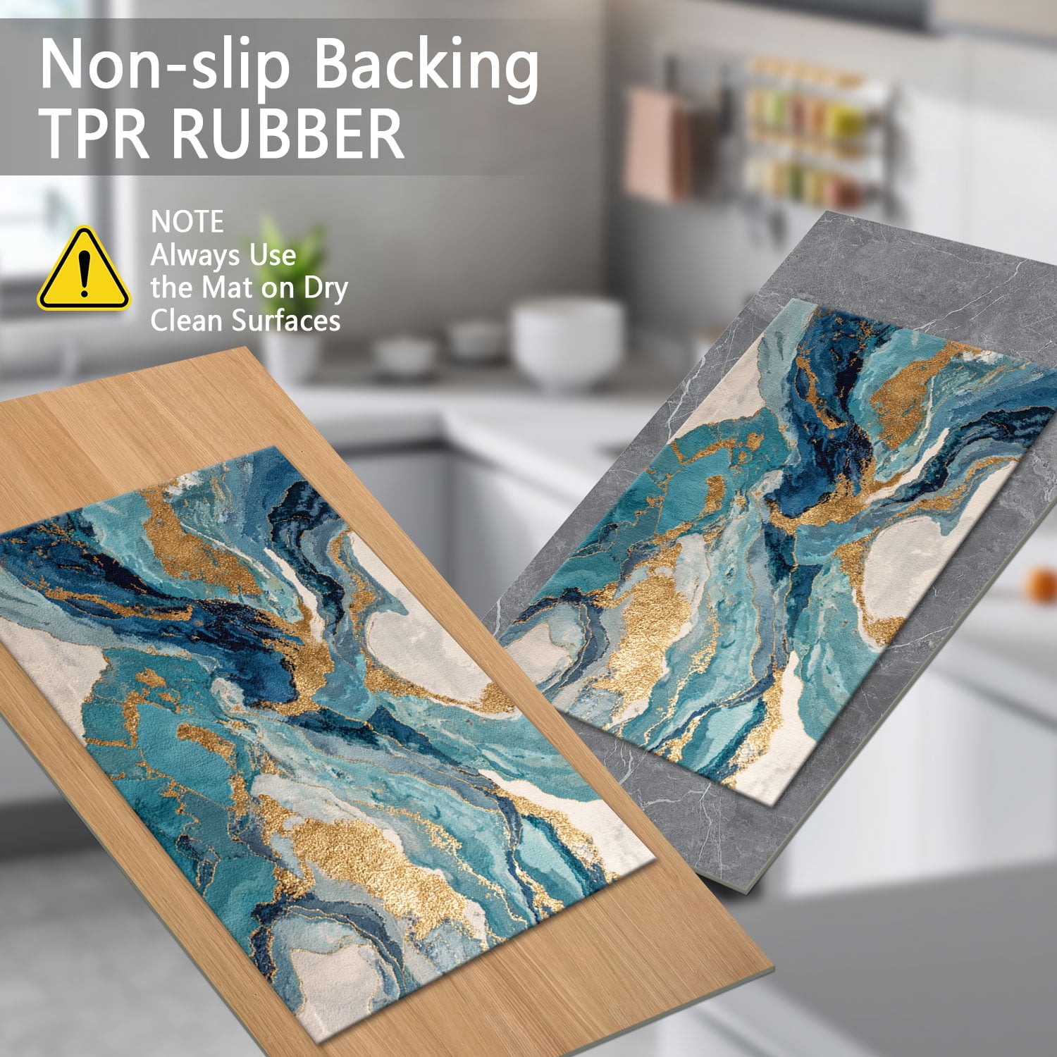 3 Piece Kitchen Rug Set, Abstract Pattern Kitchen Hallway Rug, Soft And Comfortable, Suitable For Sinks, Floors, Entrances, Hallways And Bathrooms