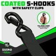thumbnail image 5 of Rhino USA 1.6" x 8' Ratchet Straps Heavy Duty Kit with S Hooks - 5,208lb Break Strength - Black 2pc, 5 of 7
