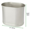thumbnail image 3 of mDesign  Metal Oval 2.5 Gallon Bathroom Trash Can Wastebasket Bin - Satin, 3 of 4