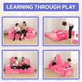 thumbnail image 3 of Contour Comfort 14-Piece Modular Kids Play Sofa – Convertible Foam Couch Set for Playroom & Lounge, Soft & Washable, Pink, 3 of 8
