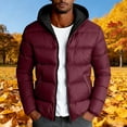 thumbnail image 5 of SnZhen Puffer Jacket for Men Solid Color Warm Thick Coat Fashion Casual Stand-up Collar Mens Winter Clothes Z-Wine XL, 5 of 5
