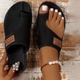 thumbnail image 2 of Yuanlong Womens Sandals Shoes Toe Loop Flat Thong Sandals Solid Color Dressy Daily Outdoor Beach Slide Sandals, 2 of 7
