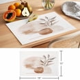thumbnail image 6 of Beige Modern Art Placemats Set of 6 Abstract Art Botanical Place Mats Indoor Wipeable Table Mats Washable Cloth Dining Table Placemats for Kitchen Holiday Party Home Decor 13x19 Inch, 6 of 9
