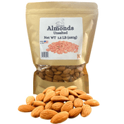 Eleganceinlife Raw Whole Almonds Unsalted 1.5 LB Packed in USA Kosher Halal