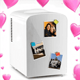 thumbnail image 7 of Moifoi Mini Fridge Cooler Personal, 4L Capacity (Holds 6 Cans), Front Door in Durable Stainless Steel, 12v AC/DC, Ideal for Skincare, Makeup, Drinks - White, 7 of 7