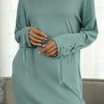 thumbnail image 5 of Fall Dresses for Women 2025 Round Neck Straps Long Sleeve Dress Solid Color Casual Loose Ladies Trendy Mini Dress, 5 of 9