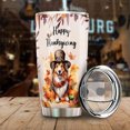 thumbnail image 3 of Happy Thanksgiving Collie Welcome Thankful Fall Autumn Pumpkin 20oz Stainless Steel Tumbler Insulated Cup with Lid Collie Dog Lover Gifts Idea - 02021, 3 of 5