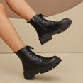thumbnail image 5 of OKBOP Combat womens boots Lace-Up Round Toe Round Toe Platform Regular retro Comfortable Mid Heel 36, 5 of 5