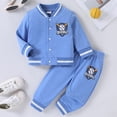 thumbnail image 6 of KPOPLK Fall Baby Boy Clothes 6 9 12 18 24 Months 2T 3T Winter 2 Piece Long Sleeve Button Down Shirts and Pants Trendy Boys Outfits Set Blue Size 2-3 Years, 6 of 9