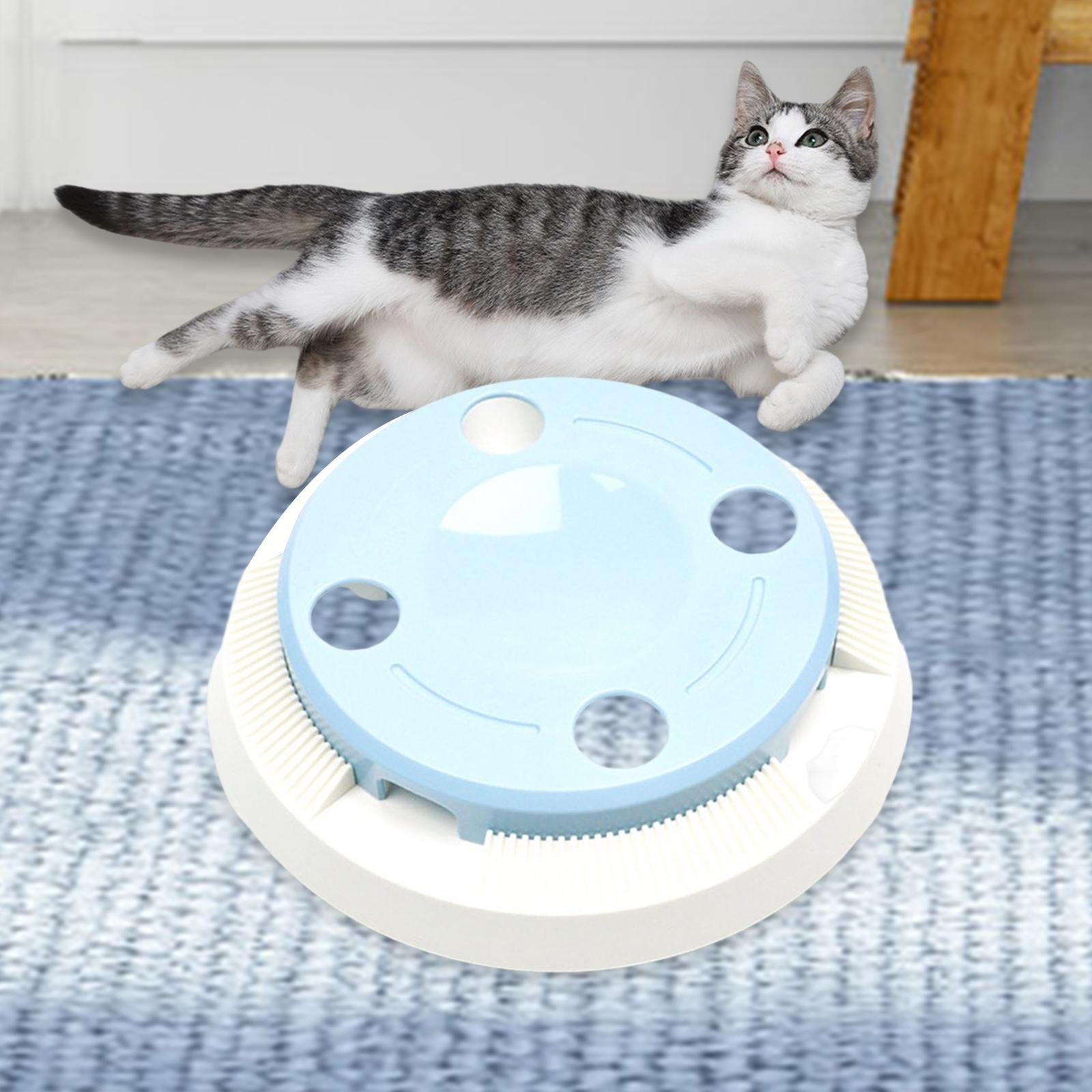Bvdfgk Electric Cat Teaser Chasing Scratching IQ Training Pet Exercise Toys, Cat Moving Blue