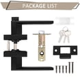 thumbnail image 5 of Knobelite 5 Pack Entry Door Lever with Lock and Key,Entrance Door Handles for Office and Front Door,Matte Black Door Knobs Keyed Alike Same Key Lockset (Each with 3 Keys), 5 of 6