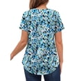 thumbnail image 4 of MOSHU Plus Size T-shirts for Women V Neck Summer Tunic Tops Floral Print Curved Hem Women Shirts, 4 of 6