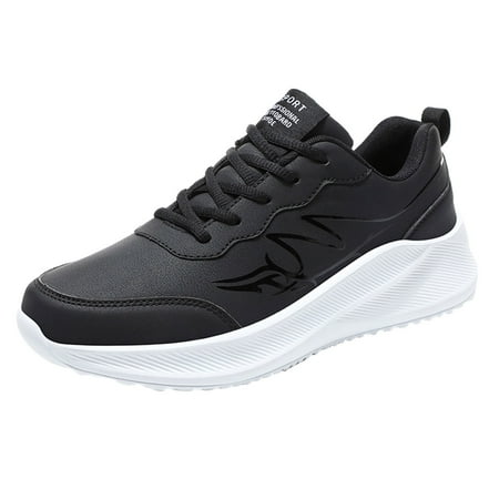 WNVMWI Mens Shoes White Sneakers Formal Shoes for Men Fall Sports Shoes Flat Thick Bottom Lace Up Waterproof Upper Comfortable Non Slip Work Shoes Fashion Sneakers Walking Shoes Size 44