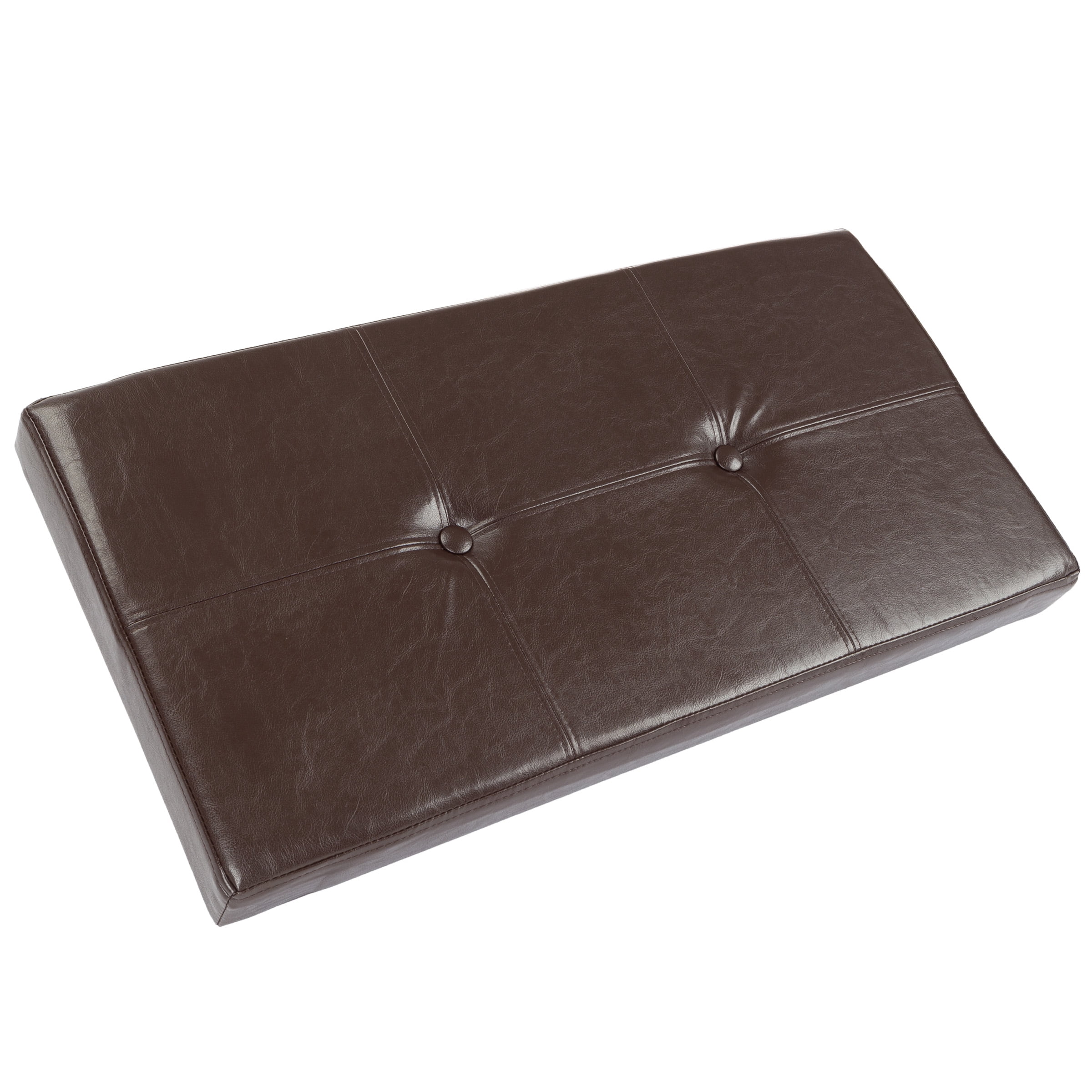 Lavish Home 30-inch Faux Leather Folding Storage Ottoman with Removable Bin (Brown)