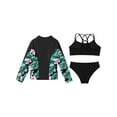 thumbnail image 4 of Zaldita Kids 3 Pieces Rash Guard Swimsuits Tankini Top Bikini Set UPF 50+ Beach Swimwear Bathing Suit Black 12, 4 of 7