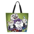 thumbnail image 2 of Cuphead Mugman Devil Tote Bags Reusable Women Shoulder Bag Grocery Bag Travel Beach Shopping Work Daily Handle Bag, 2 of 8