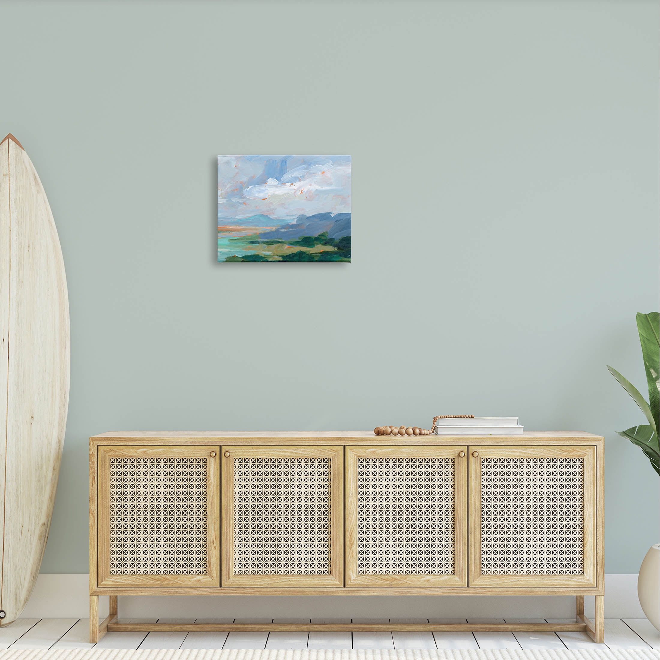 Ocean Cliffs Abstract Landscape Landscape Painting Gallery Wrapped Canvas Print Wall Art